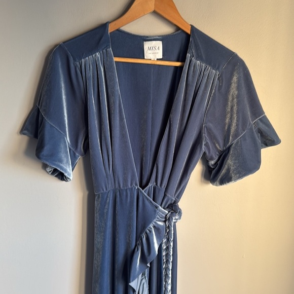 MISA Los Angeles Selina Dress in Blue Velvet Small - Picture 5 of 13